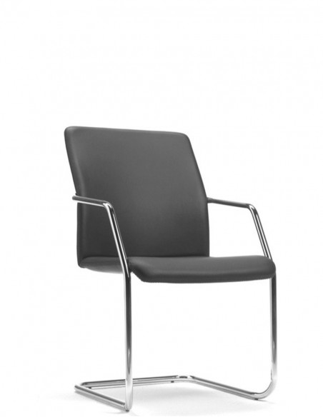 Кресло SITIA TEMPO, для посетителя, черная кожа