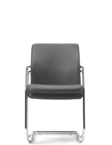 Кресло SITIA TEMPO, для посетителя, черная кожа