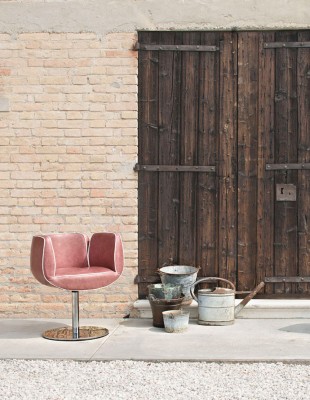 Кресло MILANI TULIP, с кожаной прошивкой, для посетителей 2