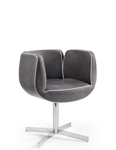 Кресло MILANI TULIP, с кожаной прошивкой, для посетителей - цена Киев, Днепр, Одесса, Харьков, Львов, Винница