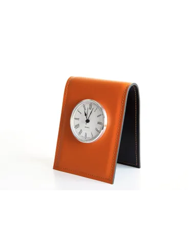 Подставка с часами, циферблат 85мм, кожа Сuoietto