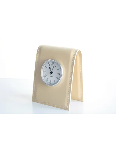 Подставка с часами, циферблат 85мм, кожа Full Grain