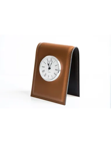 Подставка с часами, циферблат 85мм, кожа Full Grain
