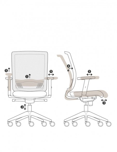 Крісло оператора VAGHI BURSA RETE EVOLUTION WHITE, з тканинною спинкою