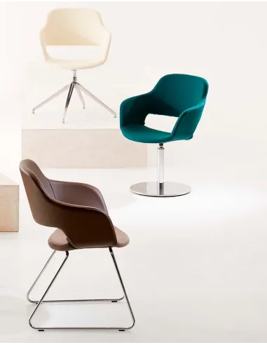 Кресло VAGHI WIZARD, для посетителей, кожаное, на полозьях