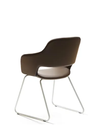 Кресло VAGHI WIZARD, для посетителей, кожаное, на полозьях