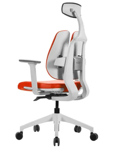 Кресло DUOREST D2 WHITE/ORANGE, ортопедическое