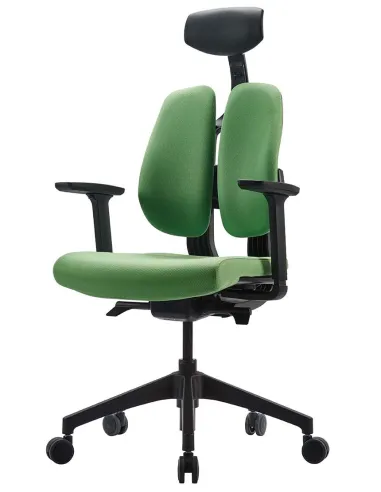 Кресло DUOREST D2 BLACK/GREEN, ортопедическое