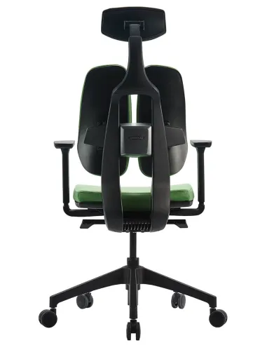 Кресло DUOREST D2 BLACK/GREEN, ортопедическое