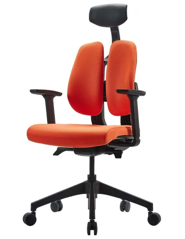Кресло DUOREST D2 BLACK/ORANGE, ортопедическое