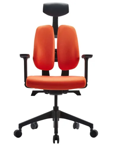 Кресло DUOREST D2 BLACK/ORANGE, ортопедическое