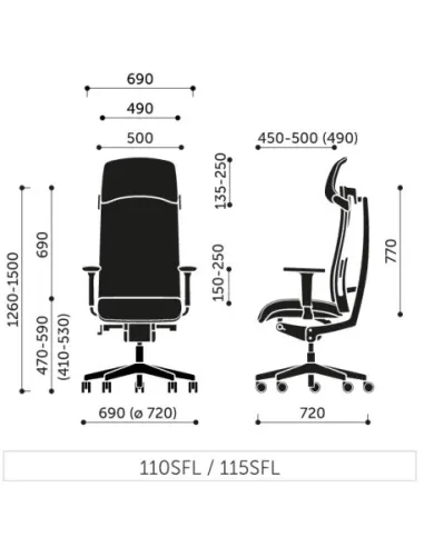 Крісло PROFIM ACTION 115 SFL, ергономічне, підсилене (навантаження до 150 кг) - ціна Київ, Одеса, Львів, Дніпро, Харків