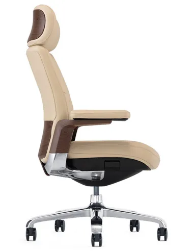 Кресло ROVER FK006-A для руководителя, кожаное, бежевое