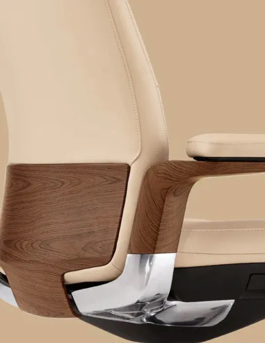 Кресло ROVER FK006-A для руководителя, кожаное, бежевое