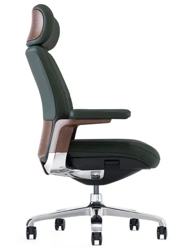 Кресло ROVER FK006-A для руководителя, кожаное, зеленое