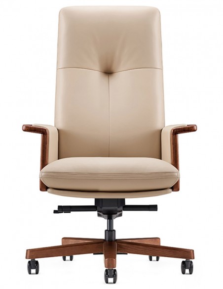 Кресло PULMANN A2262 для руководителя, кожаное, бежевый цвет