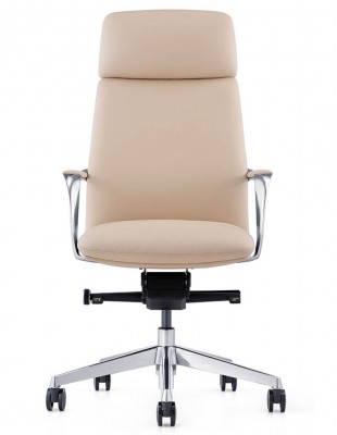 Кресло А2216 для руководителя, кожаное, бежевое 2