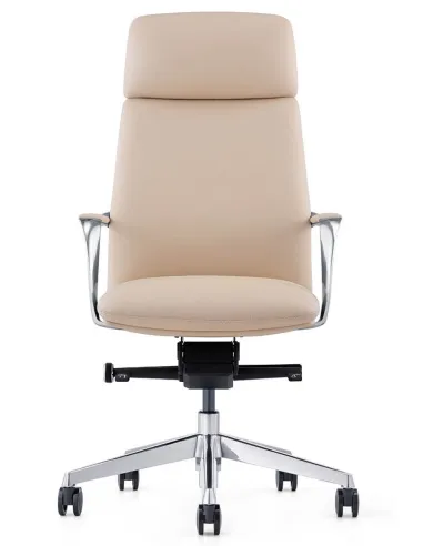 Кресло А2216 для руководителя, кожаное, бежевое