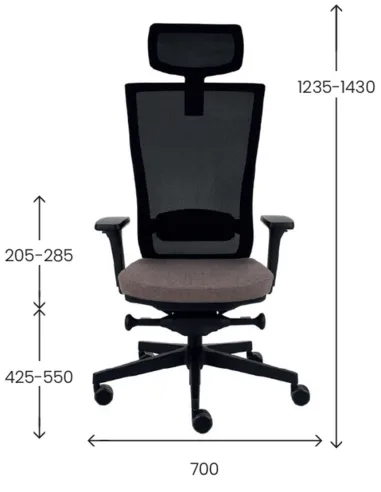 Кресло GROSPOL MARTI BS HD BLACK, эргономичное - цена Киев, Днепр, Одесса, Харьков, Львов