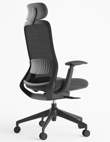 Кресло KRESLALUX BELLA HD DARK GREY, эргономичное, с подголовником