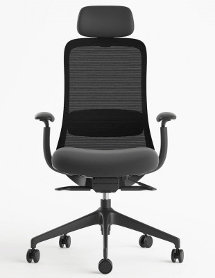 Кресло KRESLALUX BELLA HD DARK GREY, эргономичное, с подголовником 2