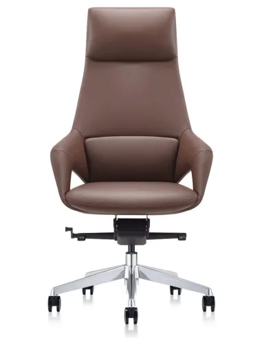 Кресло руководителя FK005, кожаное, классическое, коричневое