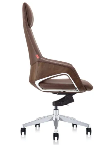Кресло руководителя FK005, кожаное, классическое, коричневое