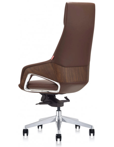 Крісло керівника FK005, шкіряне, класичне, коричневе