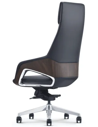 Кресло руководителя FK005, кожаное, классическое, черное