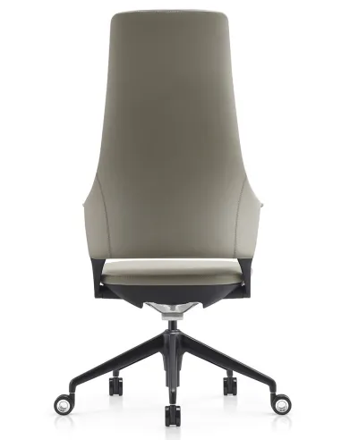 Кресло BALLET FK011-A для руководителя, кожаное, серый цвет, черный алюминий - цена Киев, Днепр, Одесса, Львов, Харьков