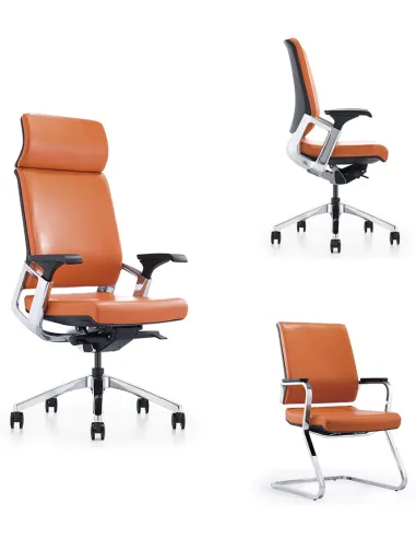 Кресло KA-01L для руководителя, кожаное, коричневое - цена  Киев, Днепр, Одесса, Львовь, Харьков