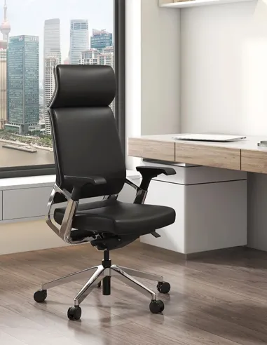 Кресло KA-01L для руководителя, кожаное, бежевое - цена Киев, Днепр, Одесса, Львов, Харьков