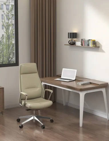 Кресло руководителя A1826, кожаное, бежевое-цена Киев, Днепр,Одесса, Львов, Харьков