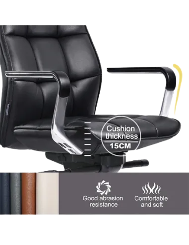 Кресло руководителя A2116, кожаное, черное - цена Киев, Днепр, Одесса, Львов, Харьков