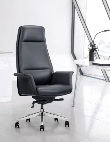 Кресло руководителя  A1612, кожаное, черное - цена Киев, Днепр, Одесса, Львов, Харьков