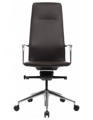 Кресло руководителя FK004-A13, кожаное, в стиле минимализм, коричневое 2