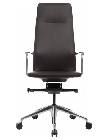 Кресло руководителя FK004-A13, кожаное, в стиле минимализм, коричневое