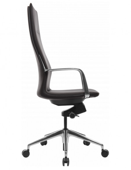 Крісло керівника FK004-A13, шкіряне, в стилі мінімалізм, коричневе