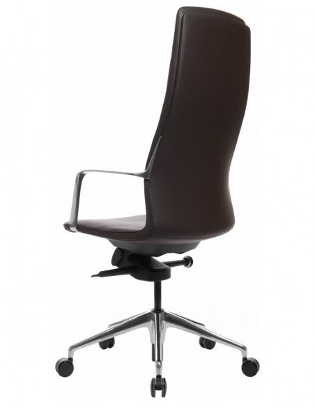 Крісло керівника FK004-A13, шкіряне, в стилі мінімалізм, коричневе