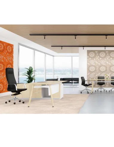 Кресло руководителя FK004-A13, кожаное, в стиле минимализм, коричневое