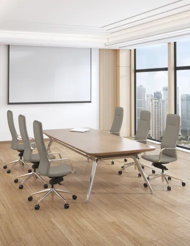 Кресло руководителя FK004-A13, кожаное, в стиле минимализм, коричневое