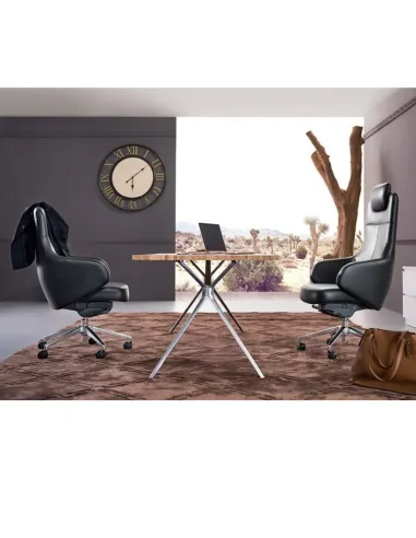 Кресло руководителя A1518 кожаное, черный цвет - купить в Киеве, Днепре, Харькове, Одессе, Виннице, Львове