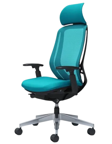 Кресло OKAMURA SYLPHY EXTRA HIGH BLACK BLUE GREEN для руководителя - цена Киев, Днепр, Харьков, Львов, Винница, Украина