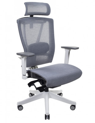 Крісло ERGO CHAIR 2 MESH WHITE, ергономічне, сіре