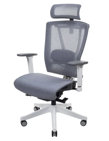 Кресло ERGO CHAIR 2 MESH WHITE, эргономичное, серое - цена Киев, Днепр, Одесса, Львов, Харьков