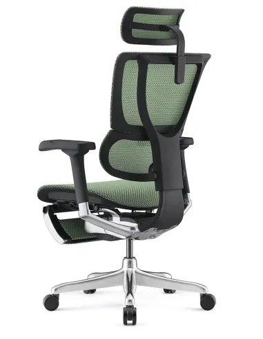 Кресло MIRUS-IOO 2 (IOOE2-AB-HAM-5D-L-LMT, СЕТКА Т-168-B6-GREEN), эргономичное, с подставкой под ноги - цена Киев,  Днепр, Одесс