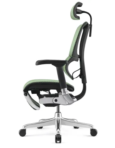 Кресло MIRUS-IOO 2 (IOOE2-AB-HAM-5D-L-LMT, СЕТКА Т-168-B6-GREEN), эргономичное, с подставкой под ноги - цена Киев,  Днепр, Одесс