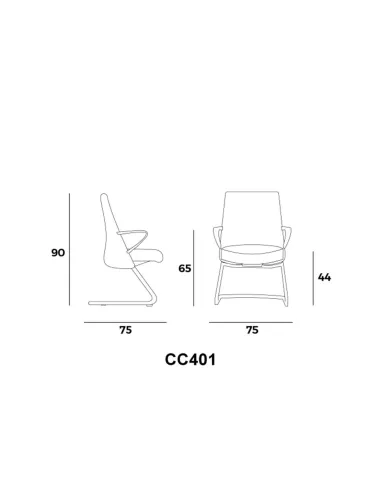 Кресло MPIU COCOON CC401 для посетителя, на полозьях