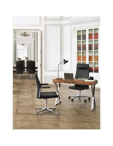 Кресло PROFIM MYTURN 10S CHROME FO для руководителя, кожаное