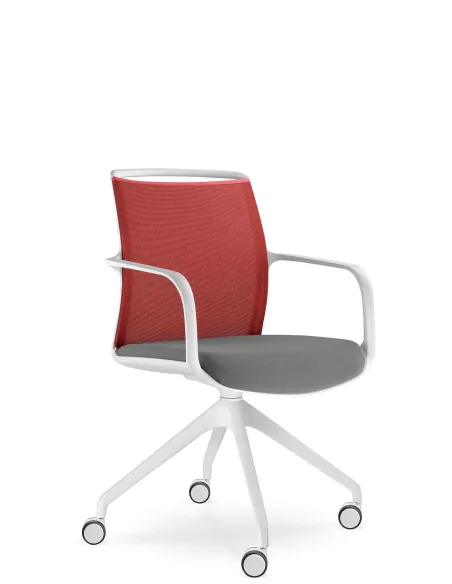Кресло LD SEATING LEAF 506 F95-WH, для посетителей, на колесах — Чехия | Kreslalux